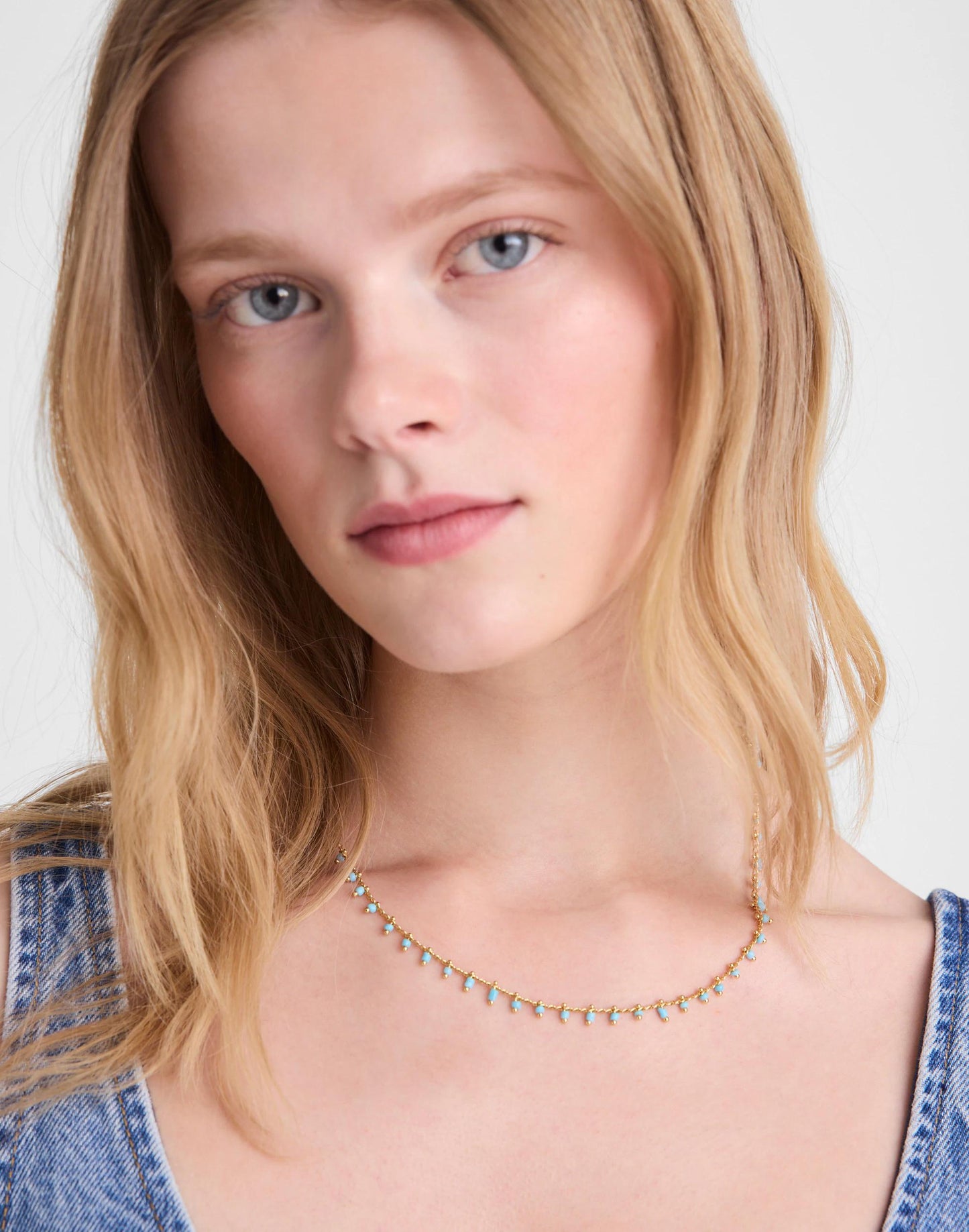 Enamel Chain Choker Necklace Turquoise Multi | Madewell