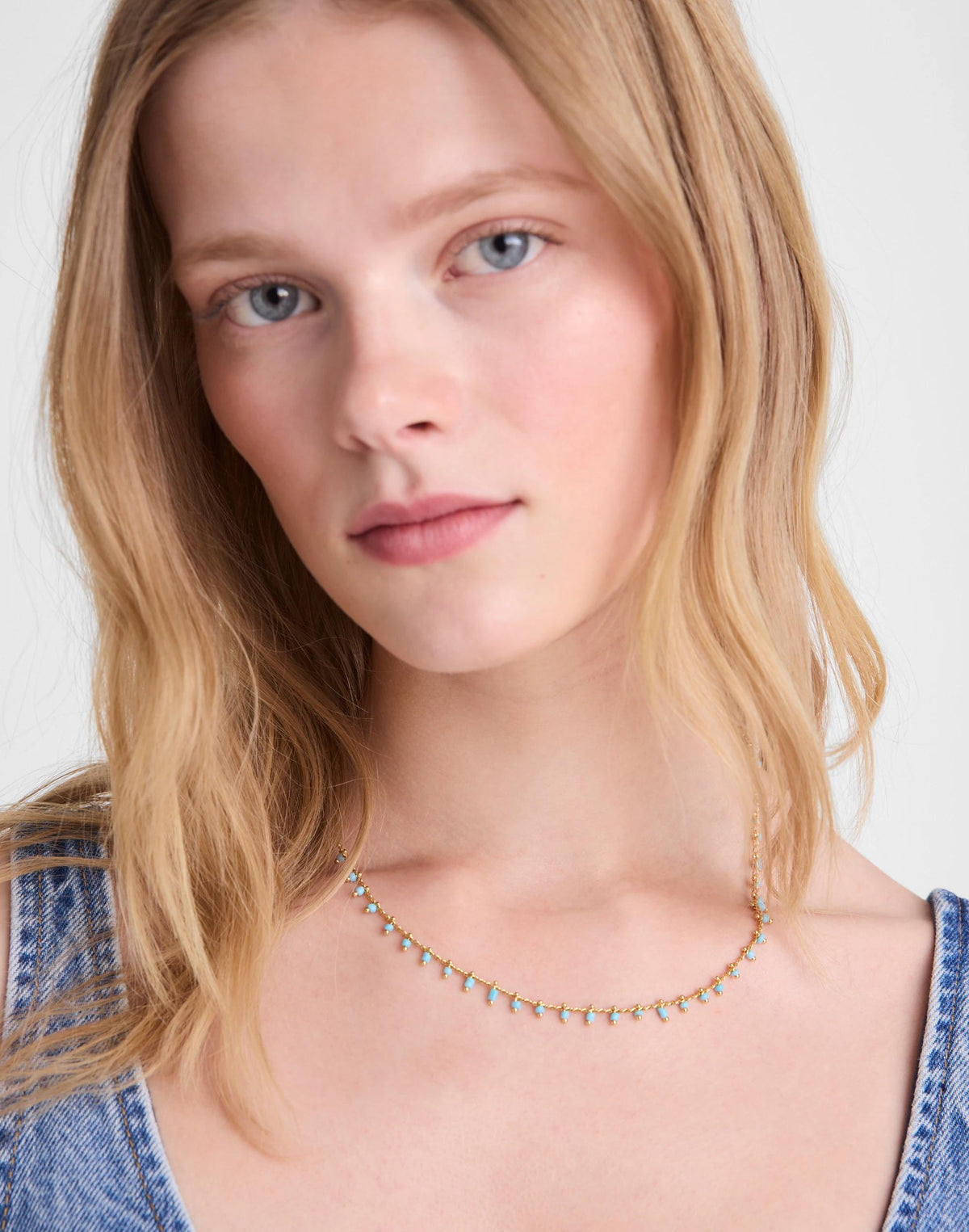 Enamel Chain Choker Necklace Turquoise Multi | Madewell