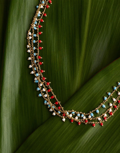 Enamel Chain Choker Necklace Turquoise Multi | Madewell