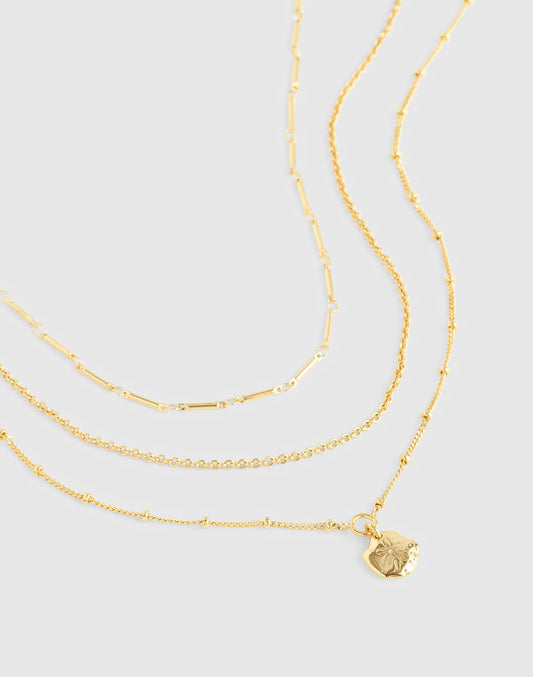 Three-Pack Sand Dollar Necklace Set Antique Gold | Madewell