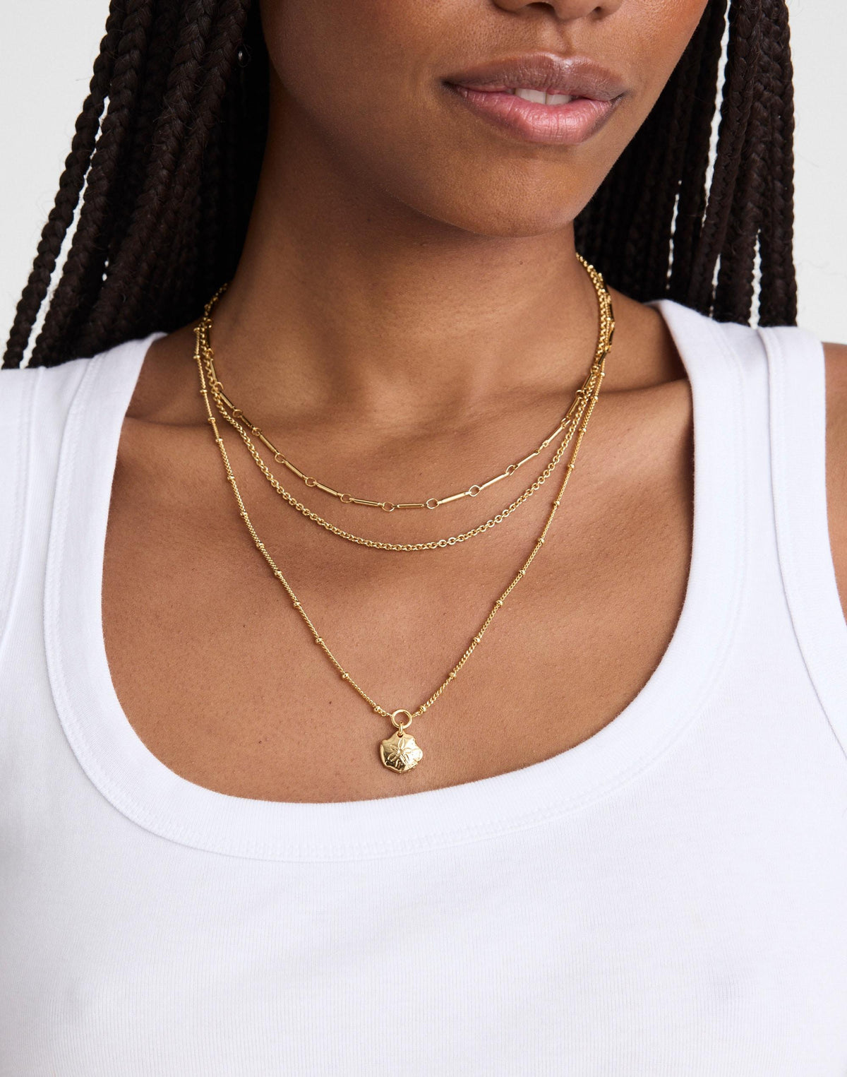 Three-Pack Sand Dollar Necklace Set Antique Gold | Madewell