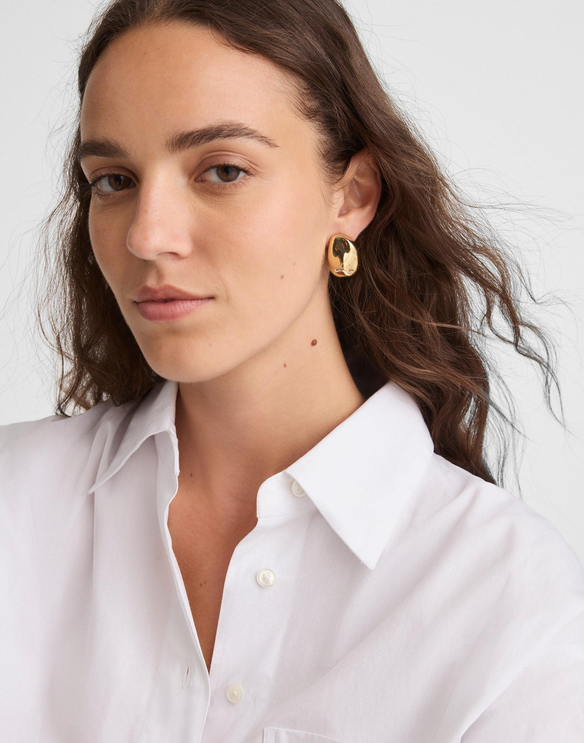 Sculpted Droplet Statement Stud Earrings Antique Gold | Madewell
