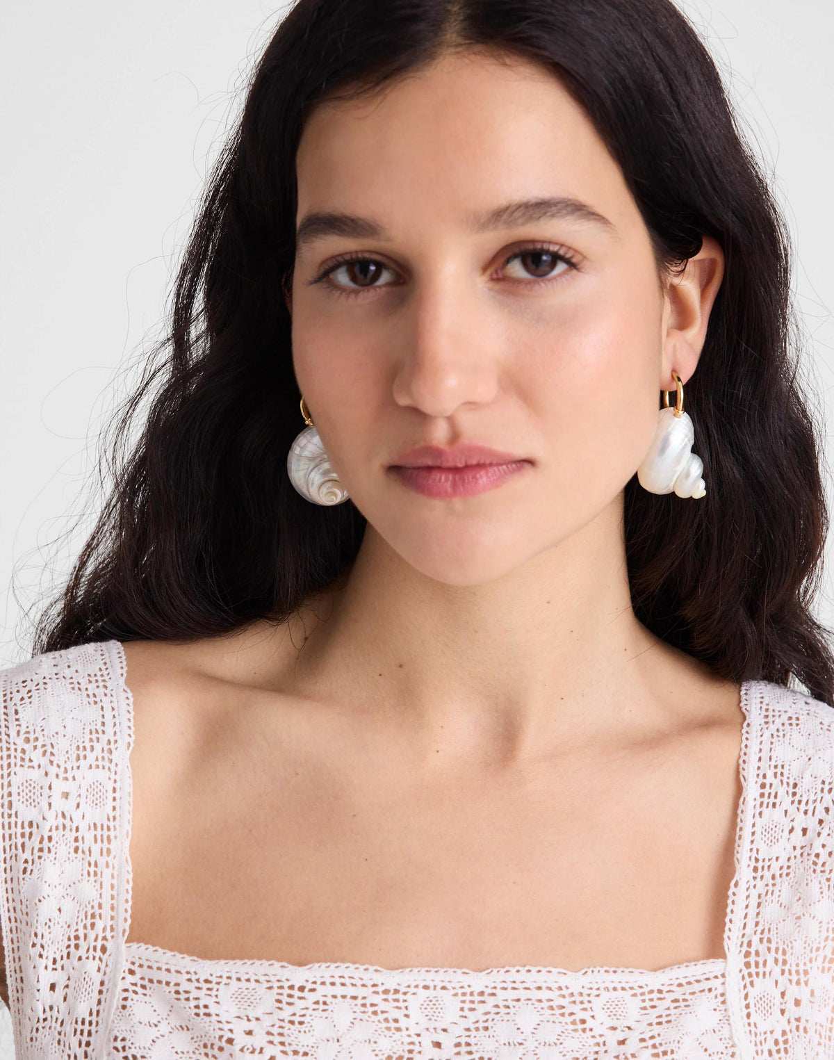 Shell Statement Hoop Earrings Antique Gold | Madewell