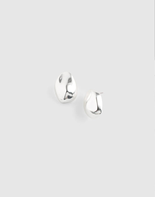 Sculpted Droplet Statement Stud Earrings Warm Silver | Madewell