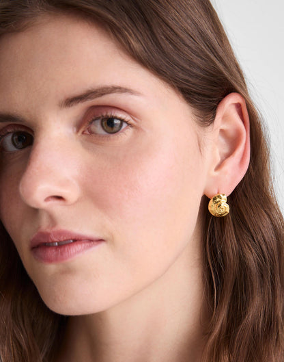 Shell Hoop Earrings Antique Gold | Madewell