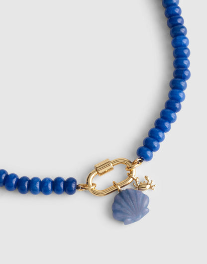 Semiprecious Beaded Carabiner Charm Necklace Lapis | Madewell