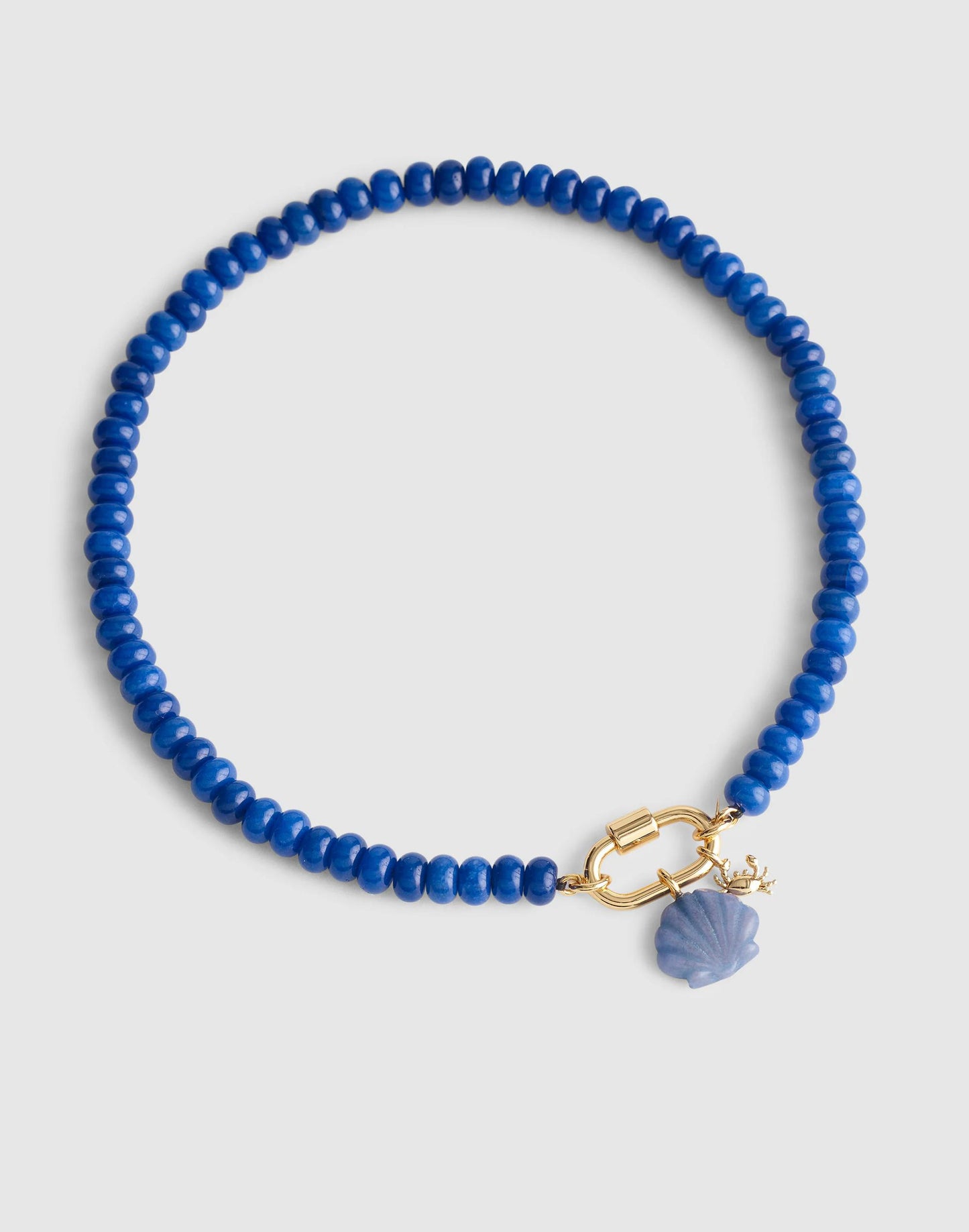 Semiprecious Beaded Carabiner Charm Necklace Lapis | Madewell