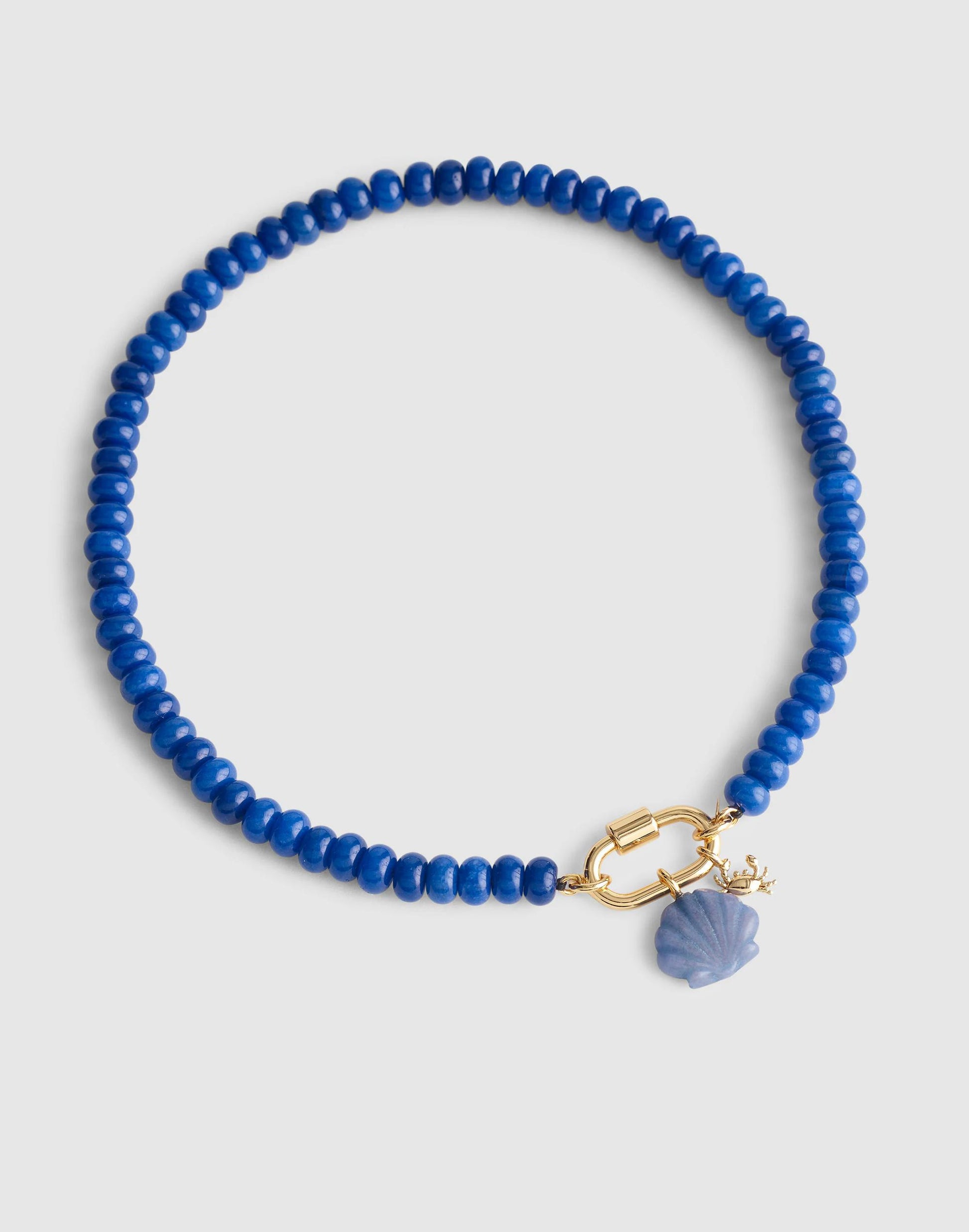 Semiprecious Beaded Carabiner Charm Necklace Lapis | Madewell