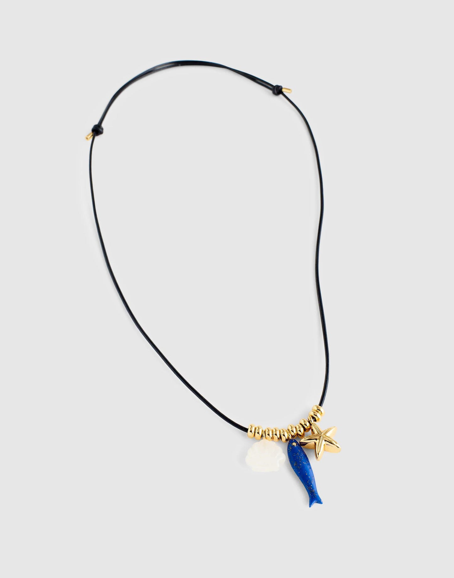 Semiprecious Charm Leather Choker Necklace Antique Gold | Madewell