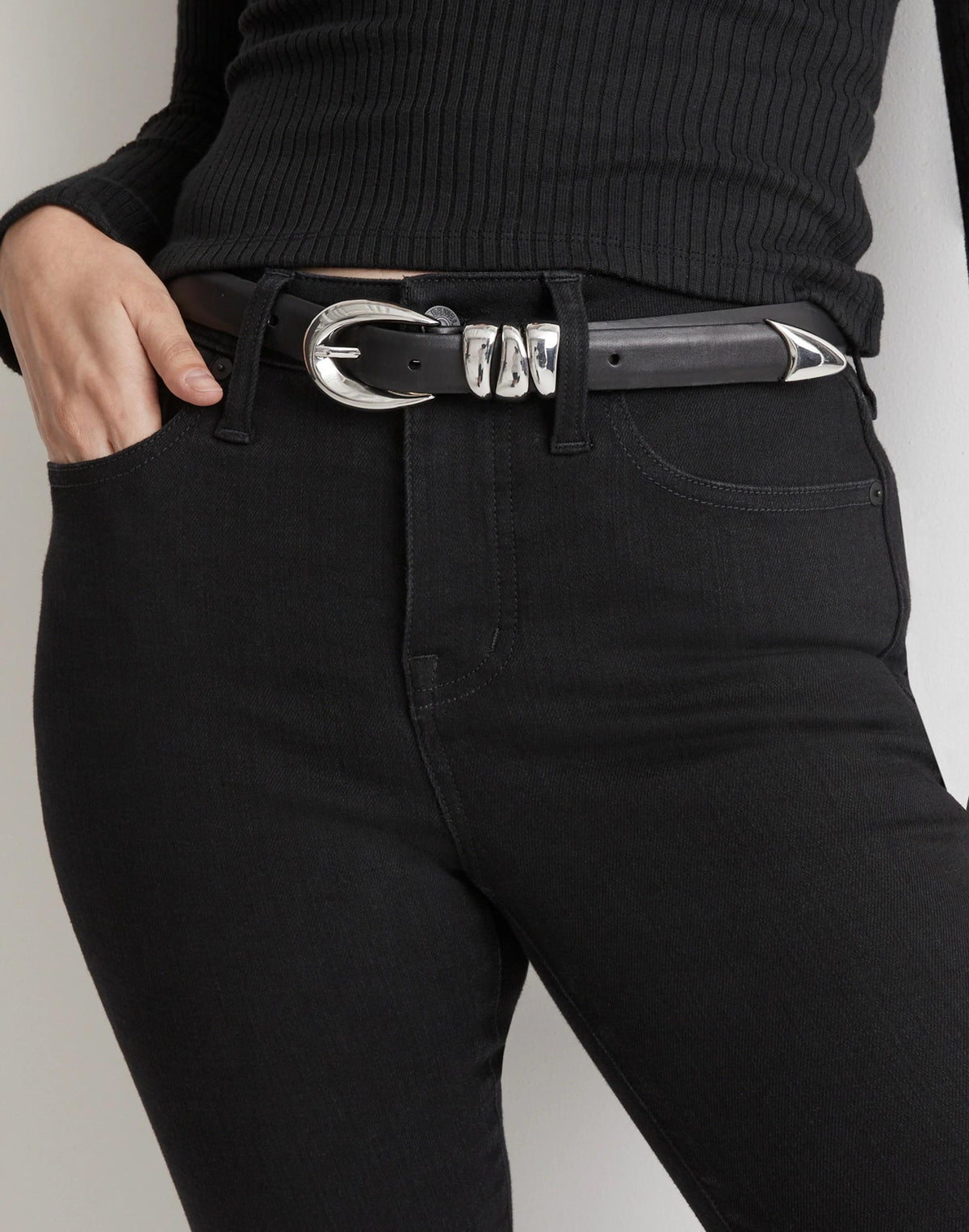 Triple Metal Keeper Belt True Black | Madewell