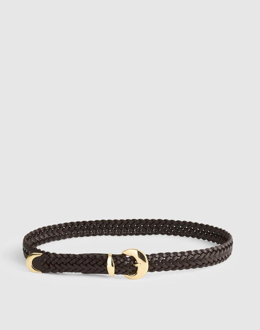 Domed-Buckle Wide Belt Coffee Bean | Madewell