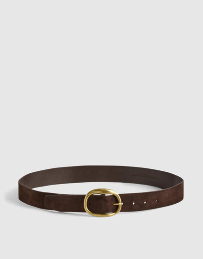 Oval-Buckle Belt Dark Carob | Madewell