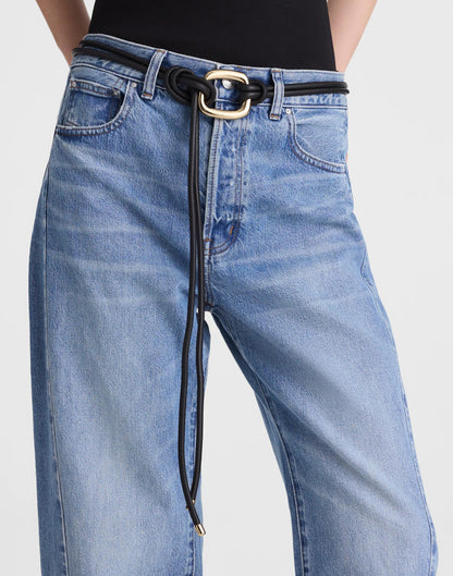 Sculpted-Buckle Tie Belt True Black | Madewell