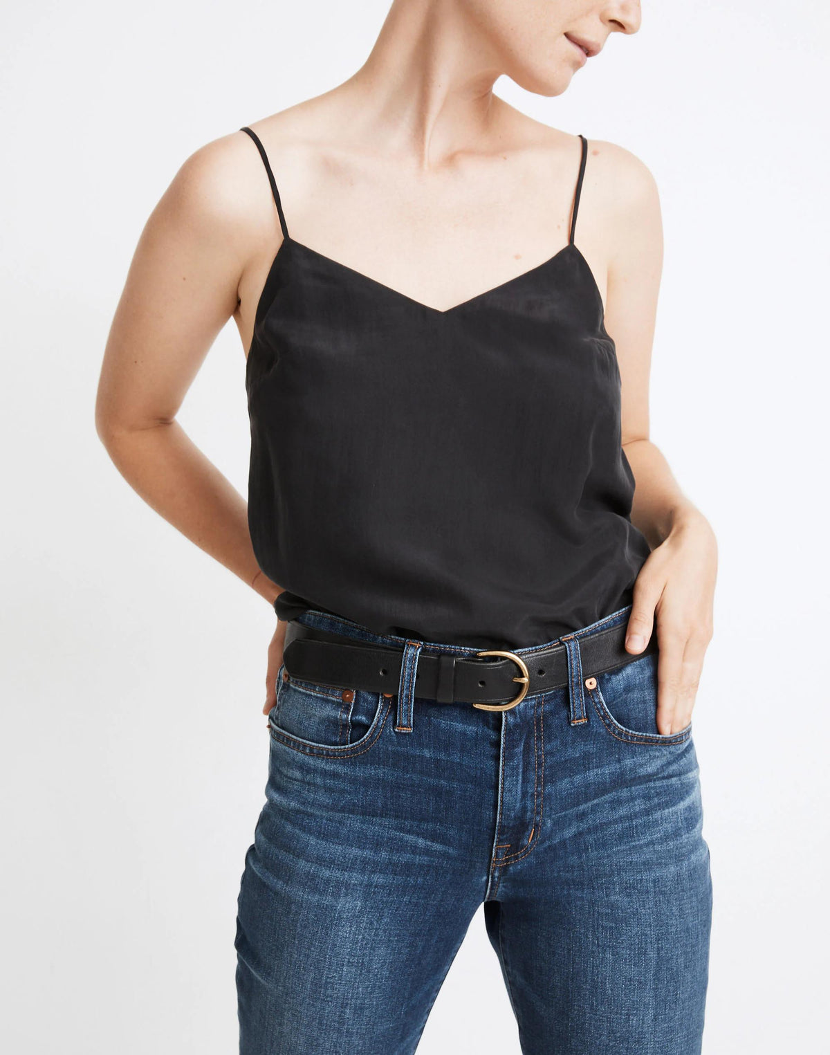 Medium Perfect Leather Belt True Black | Madewell