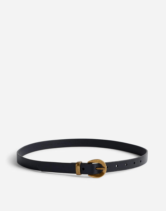 Chunky Buckle Skinny Leather Belt True Black | Madewell