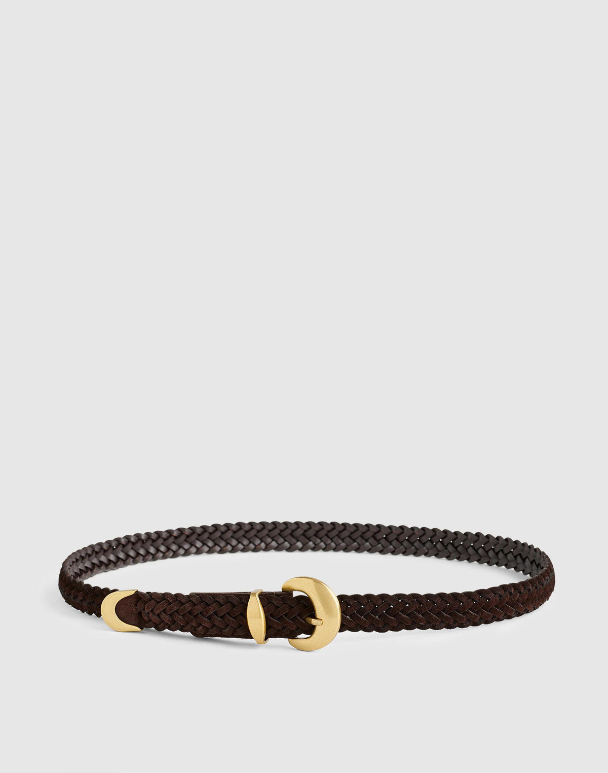 Domed-Buckle Wide Belt Dark Carob | Madewell