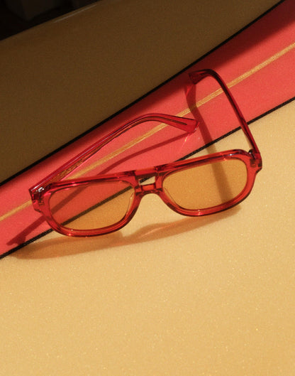 Logaan Aviator Sunglasses Varsity Red | Madewell