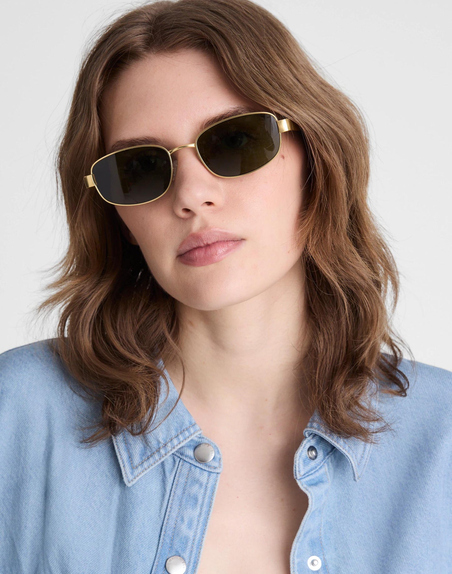 The Codi Rectangular Sunglasses Vintage Gold | Madewell