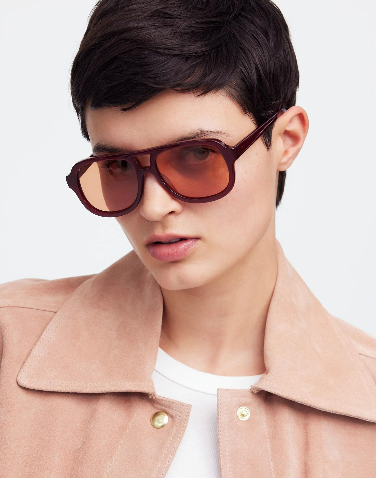 Logaan Aviator Sunglasses Dark Cinnabar | Madewell