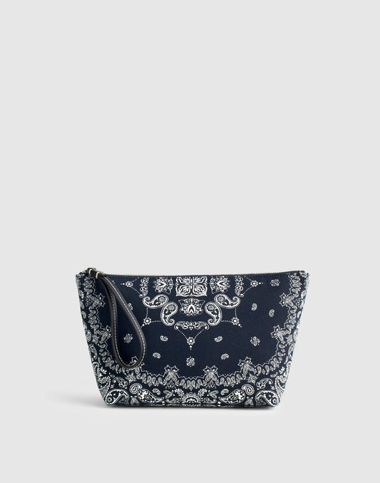 Bandana-Print Zip Pouch Classic Navy Multi | Madewell