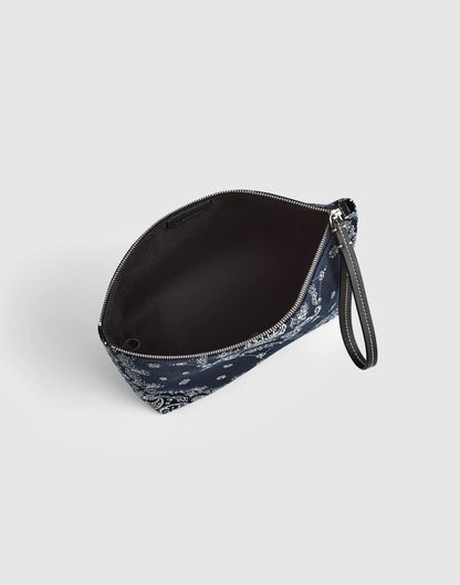 Bandana-Print Zip Pouch Classic Navy Multi | Madewell