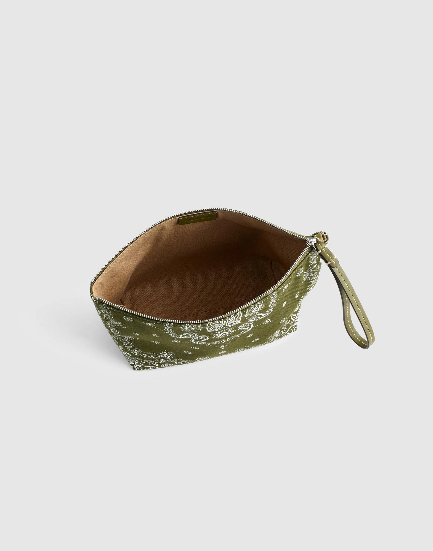 Bandana-Print Zip Pouch Classic Olive | Madewell
