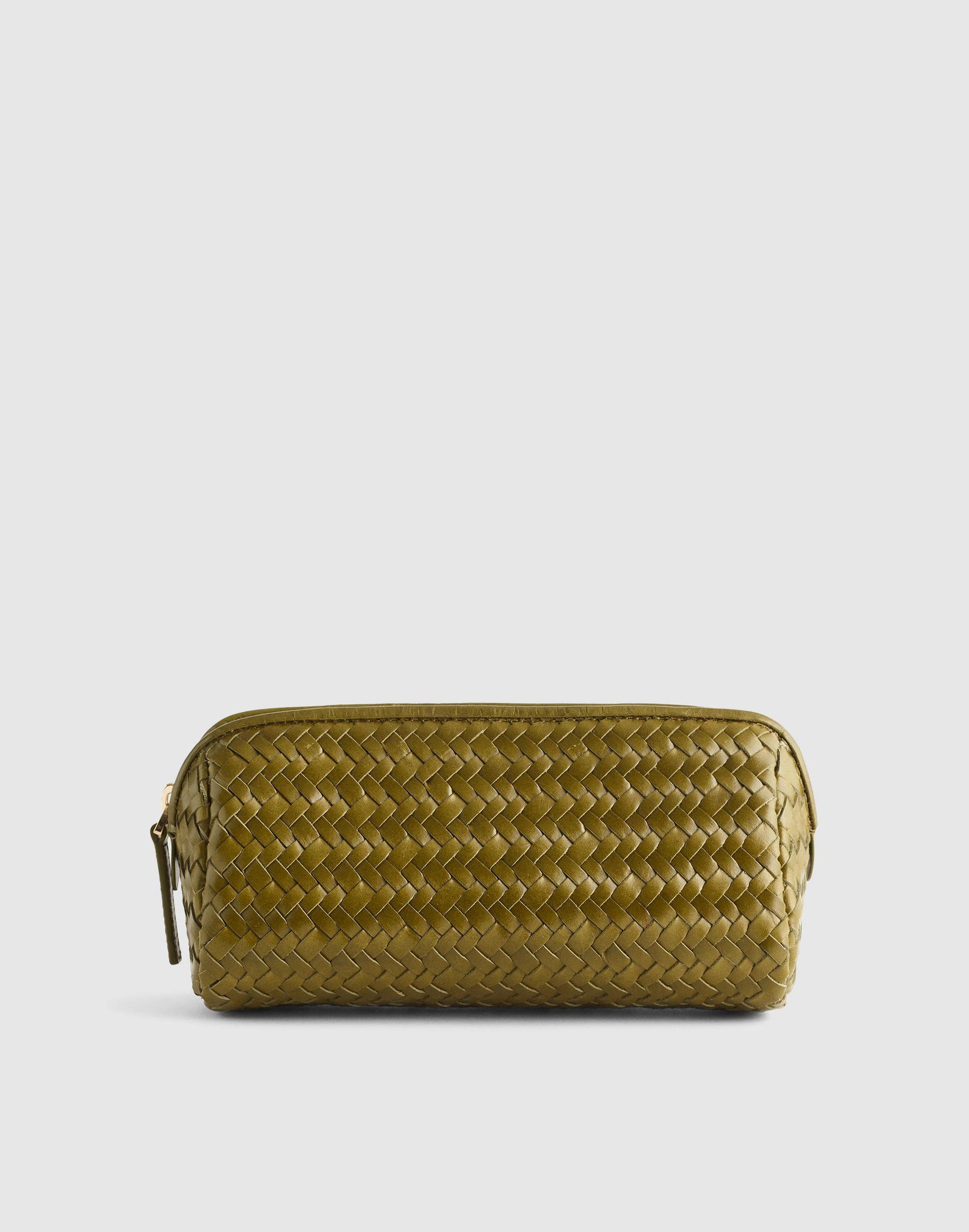 The Signature Woven Zip Pouch Classic Olive | Madewell