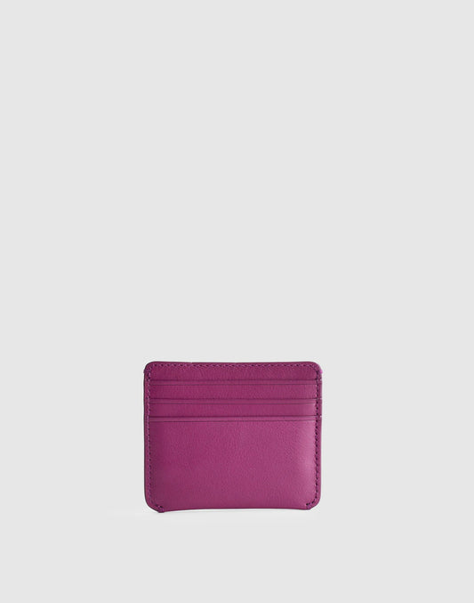 Curved Card Case in Leather Ripe Plum | Madewell