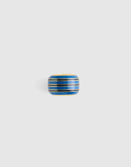 Striped Enamel Bead Clip Retro Blue | Madewell