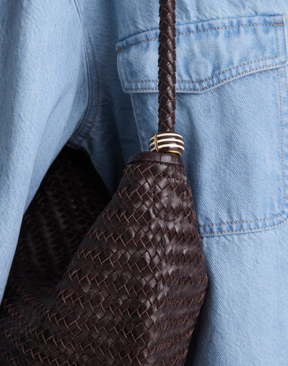 Striped Enamel Bead Clip Chocolate Plum | Madewell