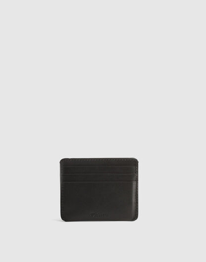 Curved Card Case in Leather True Black | Madewell