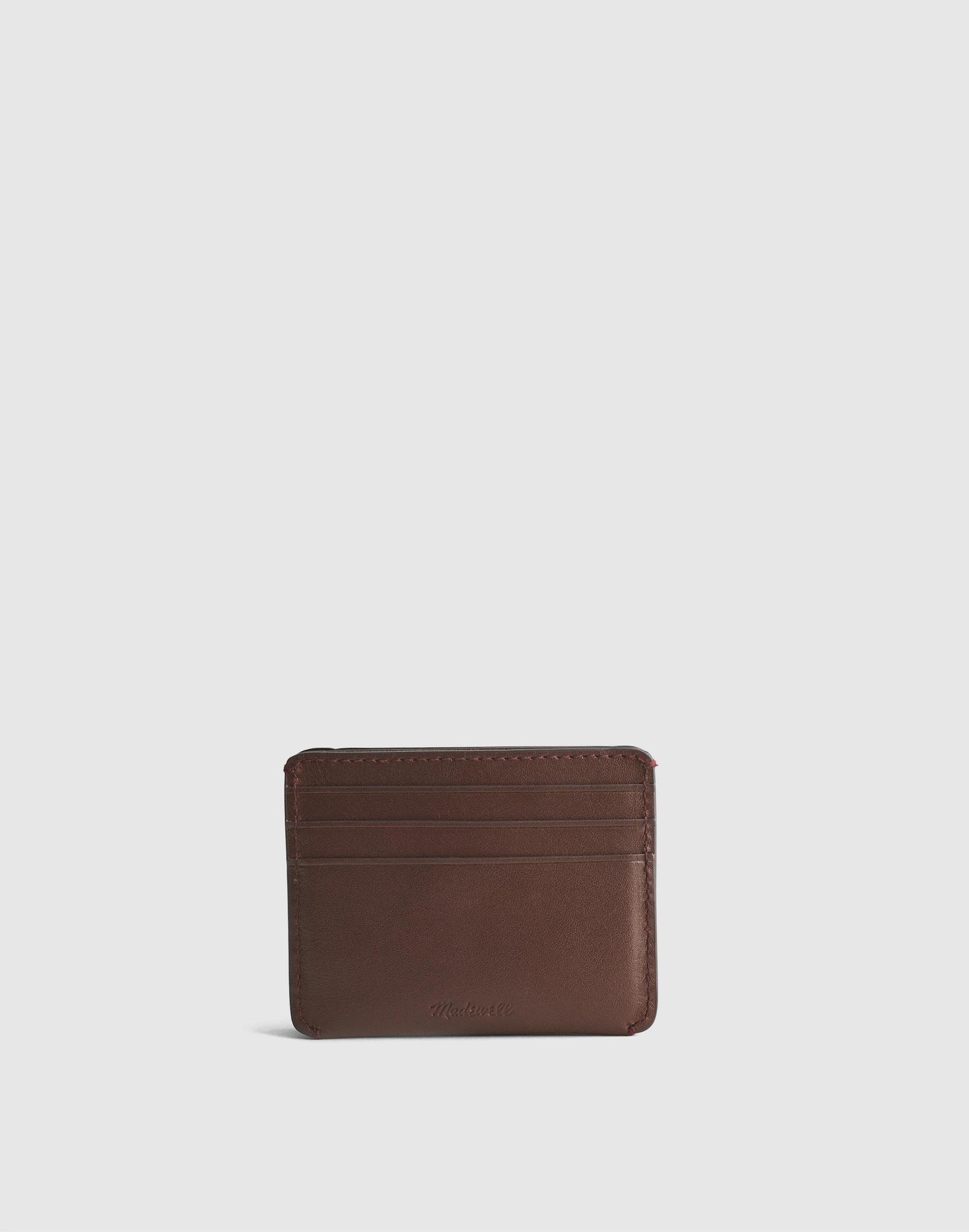 Curved Card Case in Leather Chocolate Raisin | Madewell