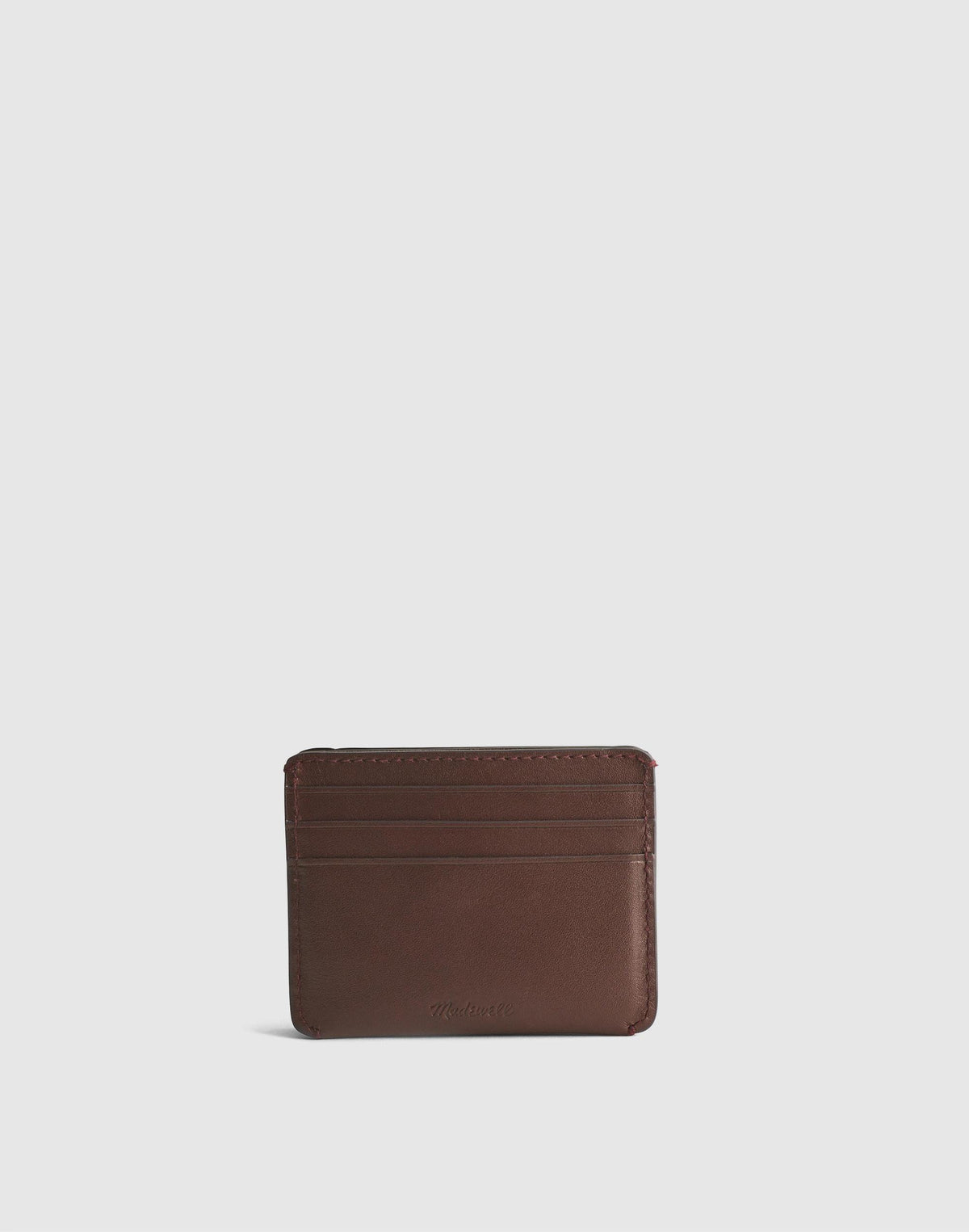 Curved Card Case in Leather Chocolate Raisin | Madewell