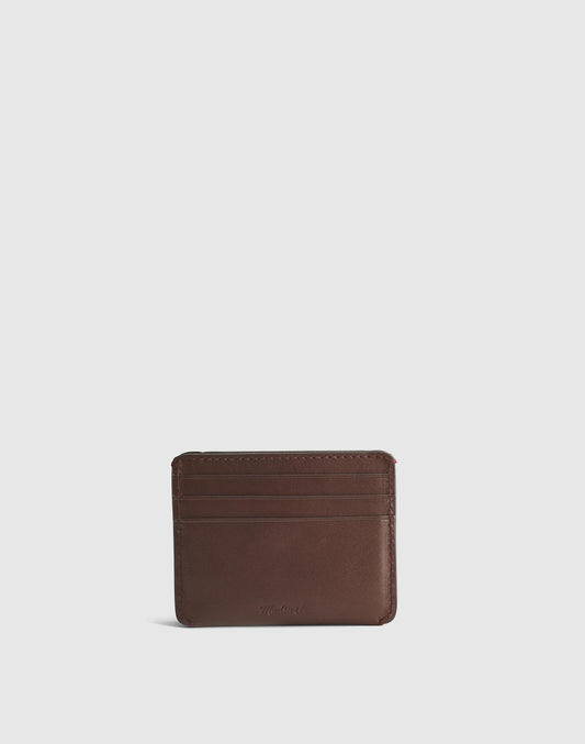 Curved Card Case in Leather Chocolate Raisin | Madewell
