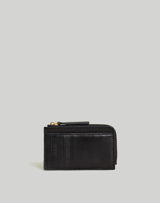 The Essential Zip Card Case Wallet True Black | Madewell