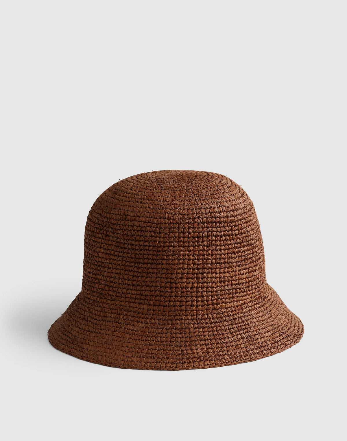 Hand-Crocheted Seamless Bucket Hat in Raffia Coffee Bean | Madewell