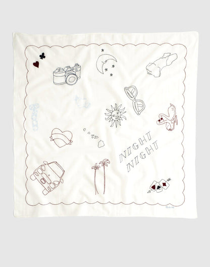 Embroidered Bandana in Cotton Embroidered Diary White | Madewell