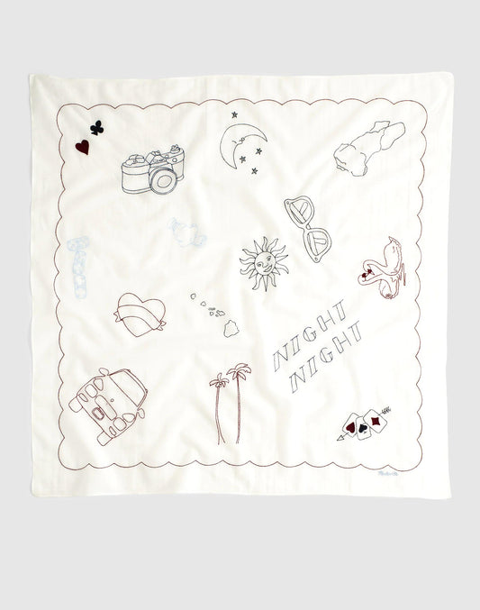 Embroidered Bandana in Cotton Embroidered Diary White | Madewell
