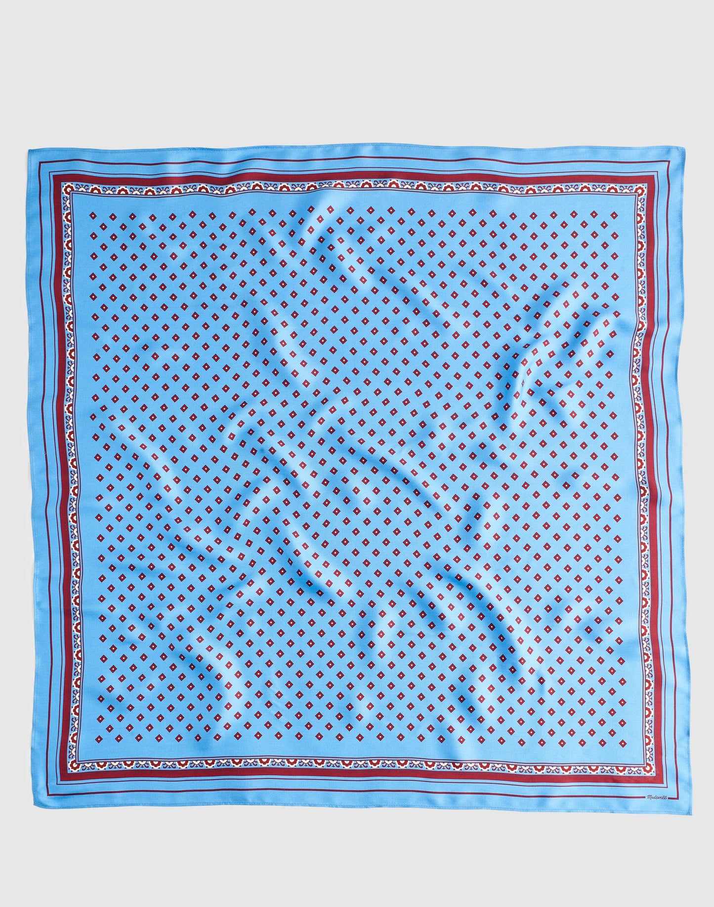 Medium Silk Bandana Retro Blue | Madewell