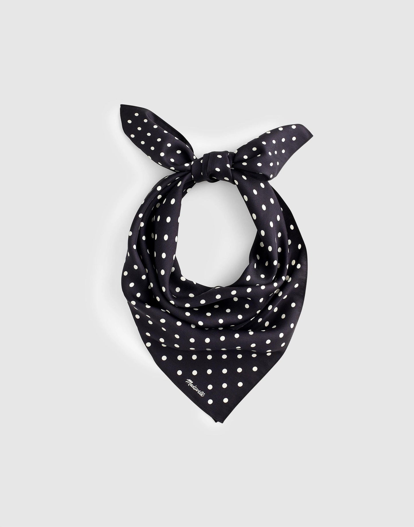 Medium Silk Bandana Mid Dot Jet Black | Madewell