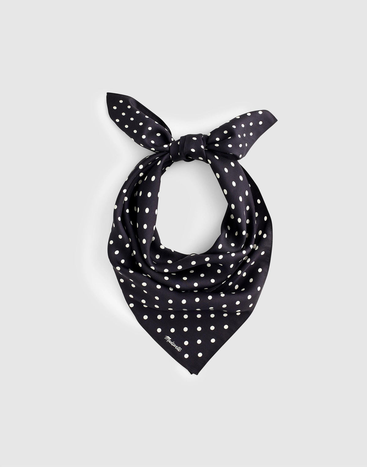 Medium Silk Bandana Mid Dot Jet Black | Madewell