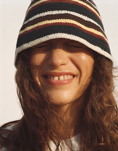 Crochet-Knit Bucket Hat Classic Navy | Madewell