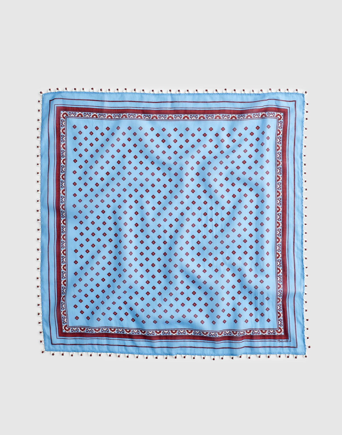 Beaded Bandana in Cotton Blend Retro Blue | Madewell
