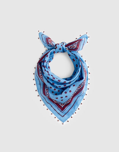 Beaded Bandana in Cotton Blend Retro Blue | Madewell