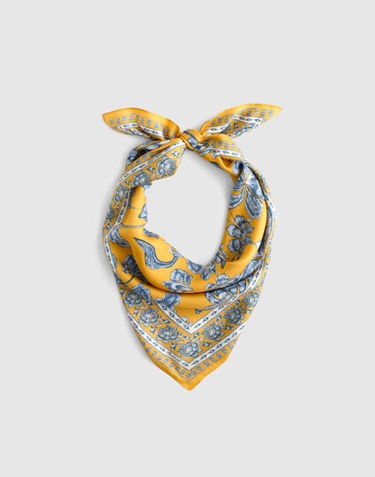 Medium Silk Bandana Shibori Floral Chamomile Tea | Madewell