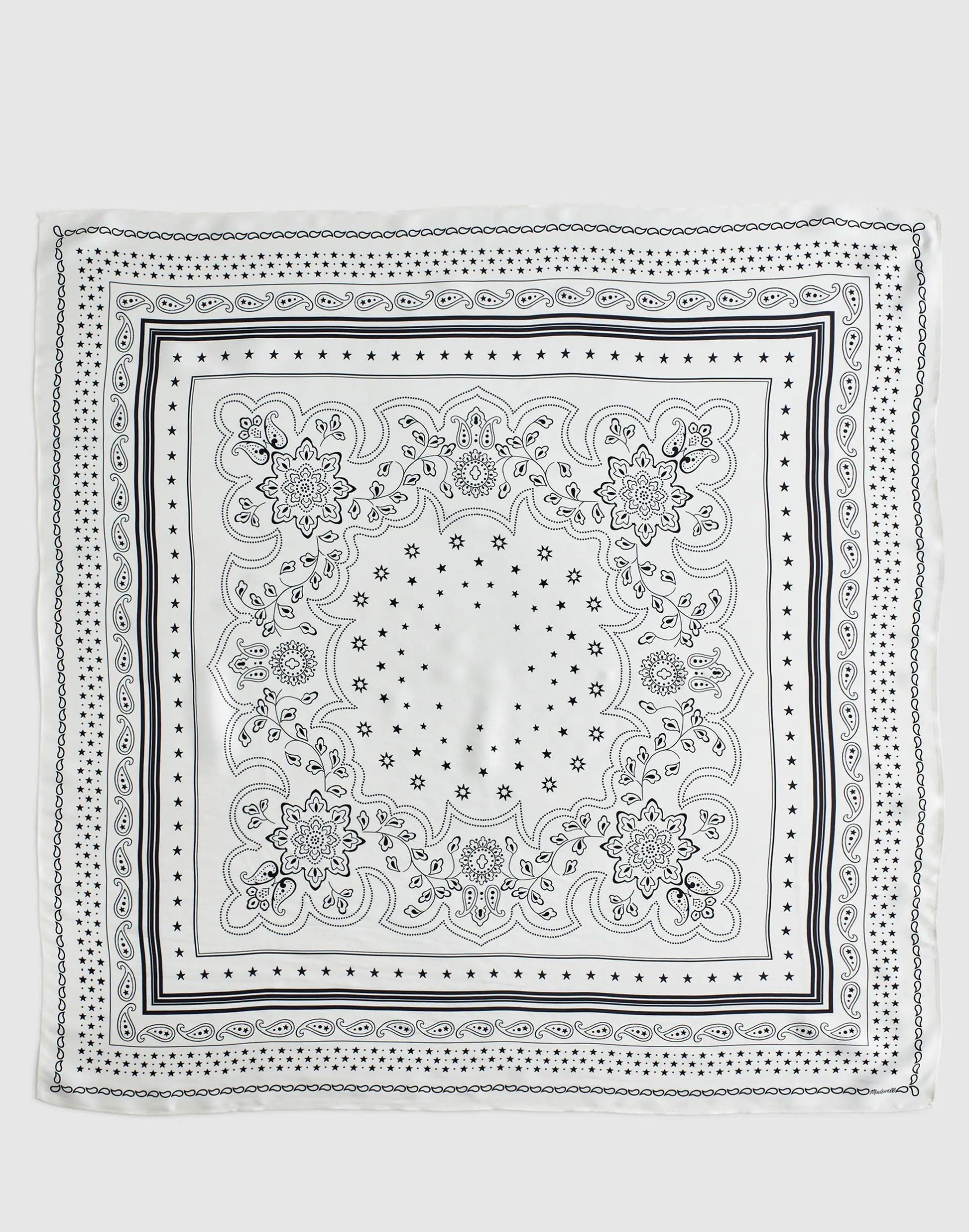 Medium Silk Bandana White | Madewell