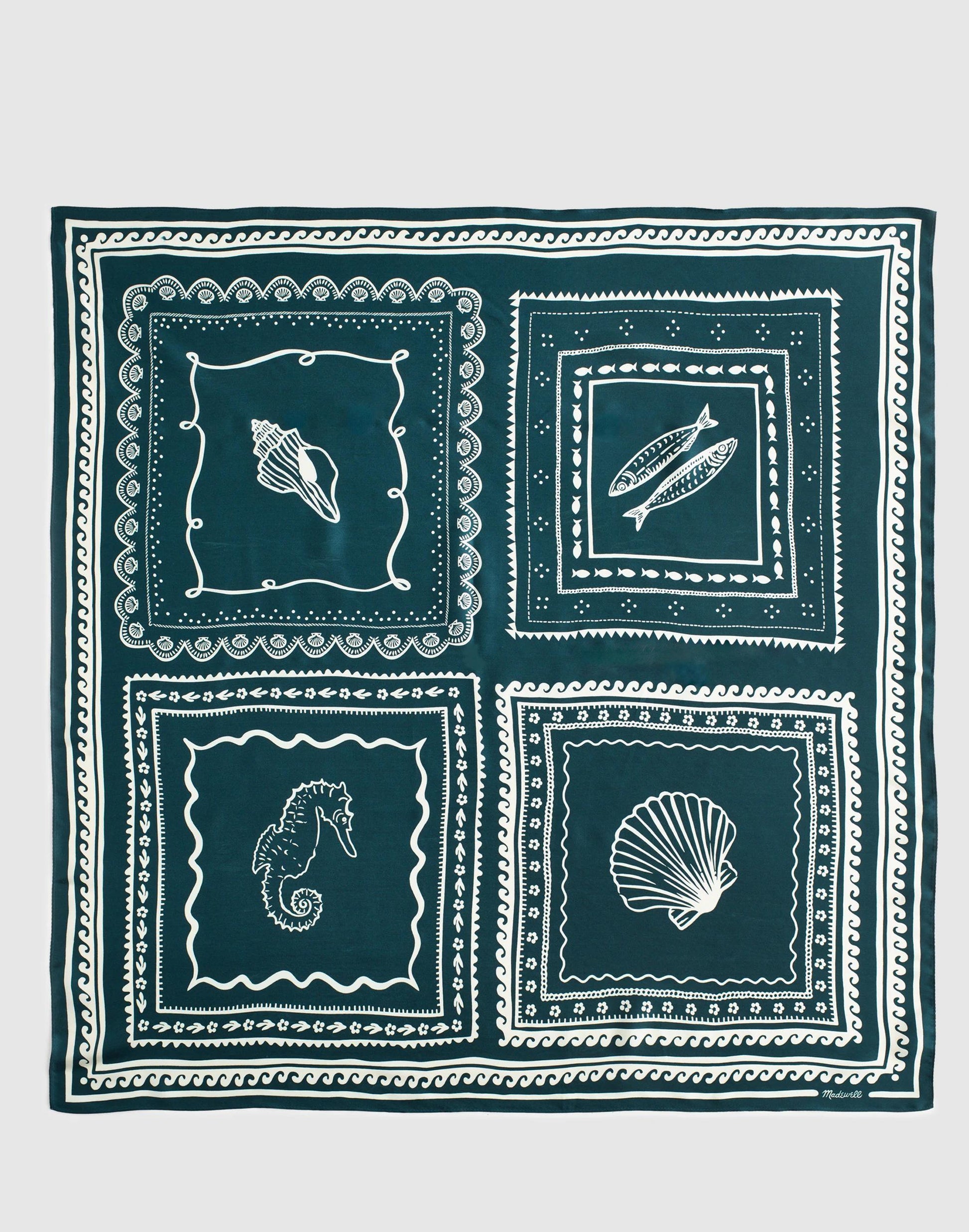 Medium Silk Bandana Shellconversational | Madewell