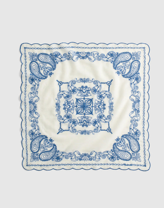 Organic Cotton Eyelet Bandana Bandana Eyelet Retro Blue | Madewell