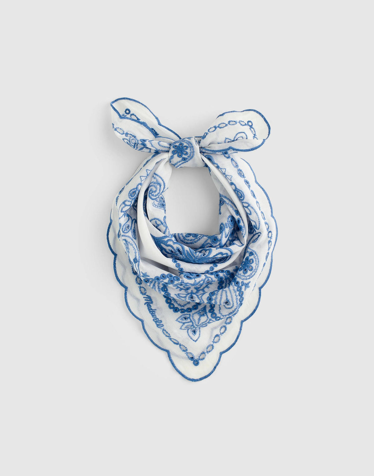 Organic Cotton Eyelet Bandana Bandana Eyelet Retro Blue | Madewell