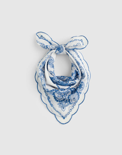 Organic Cotton Eyelet Bandana Bandana Eyelet Retro Blue | Madewell